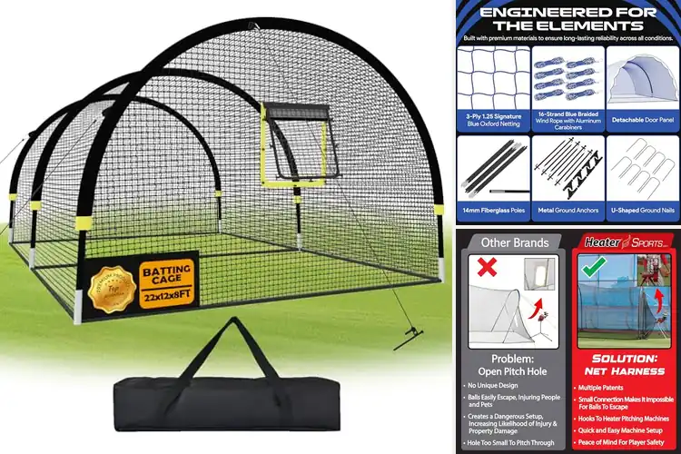 Detailed view of Best 22ft Batting Cages: Top Backyard Training Boost