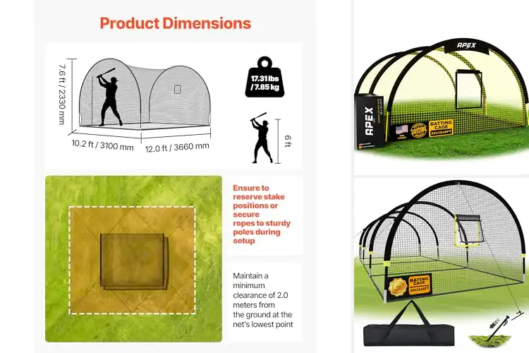 Detailed view of Best Batting Cages For Kids
