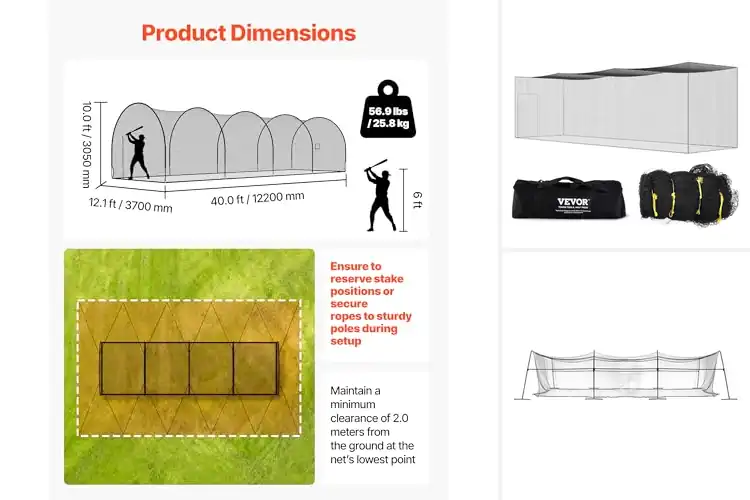 Detailed view of Best Batting Cages For Practice