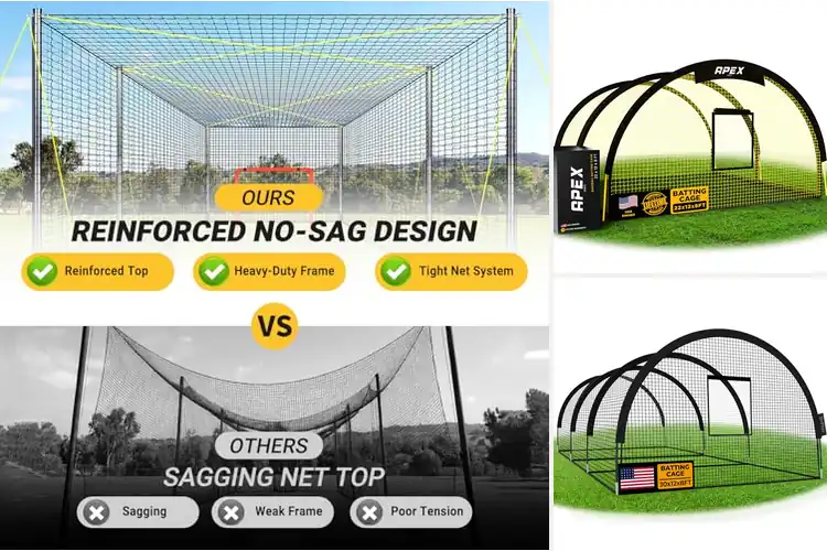 Detailed view of Best Batting Cages With Pitching Machine Holes
