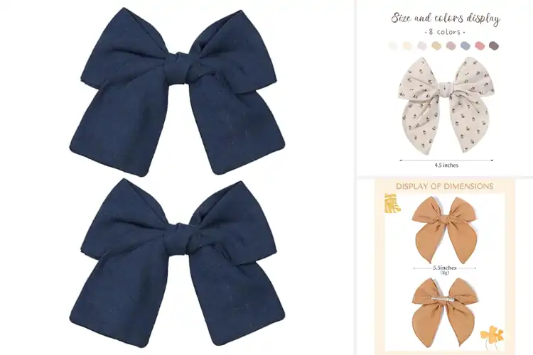 Detailed view of Best Cotton Linen Hair Clips