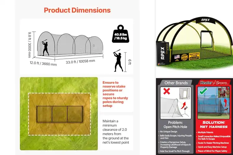 Detailed view of Best Pitching Machine Batting Cages