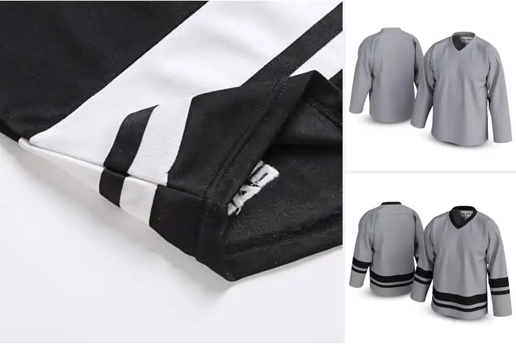Detailed view of Best Stitched Mesh Hockey Jerseys for Cool, Confident Play
